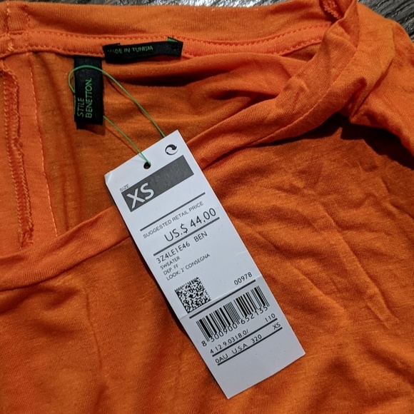 T-shirt Fille United Colors Of Benetton - Taille XL (10-11 Ans), Blanc, 100% Coton, Manches Courtes (NEUF Avec étiquette)
